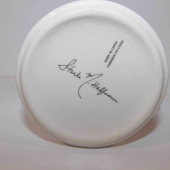 Set 2 Anthropologie Petal Palette Monogram mug Letter M Starla M Hoffman Coffee - Picture 7 of 8